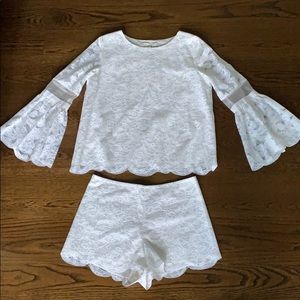 NWT beautiful white lace ALEXIS set
